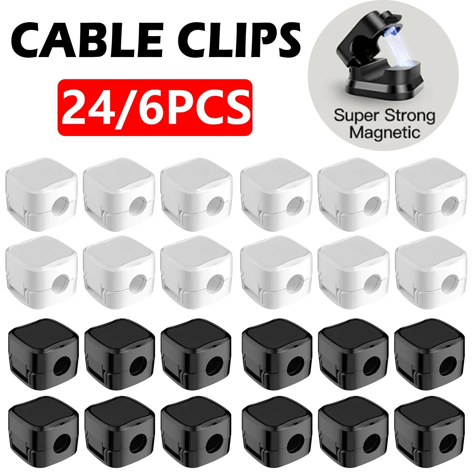 Magnetic Charging Cable - Clips de rangement de câbles magnétiques,